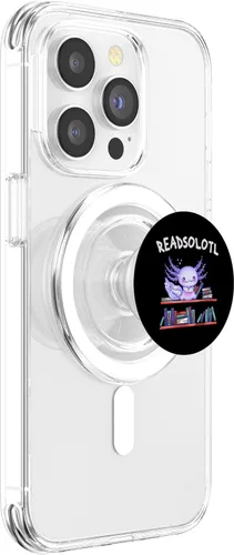 Miniatura 3 de Bibliotecario Axolotl gótico gótico amante de la lectura de libros PopSockets MagSafe PopGrip para iPhone