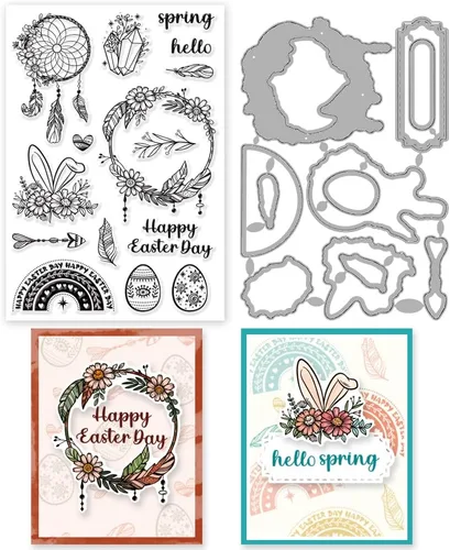 Miniatura 10 de INFUNLY 2 sellos y troqueles de palabras de bendición para hacer tarjetas, palabras alentadoras, citas motivacionales, sellos transparentes