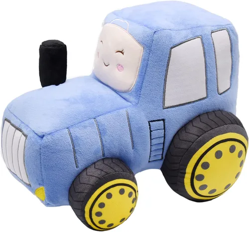 Miniatura 4 de Juguete de peluche de tractor de felpa suave, almohada de peluche súper linda, excelente regalo para niños o fiesta de cumpleaños de 12 pulgadas Azul