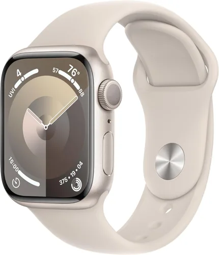 Miniatura 20 de Apple Watch Series 9 [GPS 41mm] SmartWatch con caja de aluminio rosa con correa deportiva rosa claro S/M. Rastreador de fitness, aplicaciones