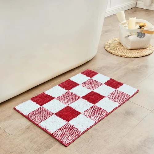 Miniatura 33 de CozeCube Tapetes de baño para baño antideslizantes, alfombras de baño de microfibra absorbente esponjosas lavables, alfombras de baño estéticas