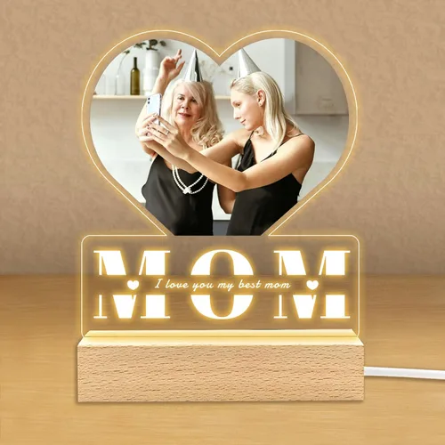 Miniatura 15 de Regalos de fotos personalizados para novio, novia, mujer, pareja, marcos de fotos personalizados, placa acrílica, luz nocturna para mejor amigo