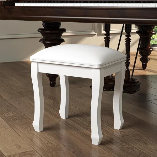 Miniatura 3 de Taburete cuadrado para tocador, banco de maquillaje de algodón de alta elasticidad, moderno taburete acolchado para piano para sala de maquillaje