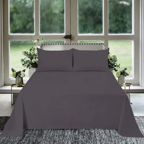 Miniatura 15 de 3 piezas Sábana plana tamaño King Plus extra grande (120 x 120 pulgadas) 800 hilos 100% algodón egipcio calidad de lujo ropa de cama sábana plana