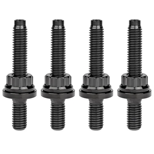 Miniatura 20 de Tornillo de titanio M8 M10x45 54 55 2.559 in paso 1.25 Kit de pernos de escape automotriz Kit tornillos, tuercas y arandelas Kit de 4 piezas