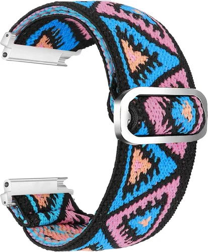 Miniatura 2 de Compatible con correas de reloj inteligente AITAFY, correa de repuesto ajustable de nailon elástico Sahouden compatible con AITAFY ID207/FVYAO azul