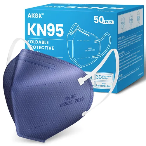 Miniatura 16 de akgk Mascarilla KN95 de 50 unidades, mascarillas de protección transpirable, mascarillas KN95 negras de 5 capas, máscaras de seguridad contra