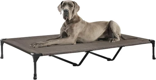 Miniatura 10 de Veehoo Outdoor Elevated Dog Bed for Large Dogs, Cooling Raised Dog Cot Off Ground Hammock Pet Beds with Breathable Mesh, No-Slip Feet, 50"x32
