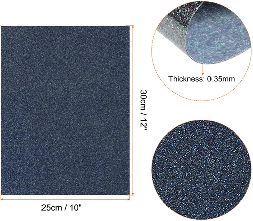 Miniatura 2 de MECCANIXITY Vinilo de transferencia de calor con purpurina para planchar, azul marino, 12 x 10 pulgadas, para camisetas, bolsas, zapatos, sombreros