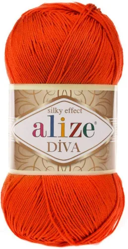 Miniatura 24 de Alize Diva Silk Effect 100% hilo acrílico de microfibra, 1 madejas de bola de 3.53 oz 383yds color (1 - crema)