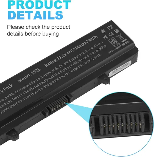 Miniatura 3 de Fancy Buying - Batería para portátil Dell Inspiron 1526, 1525, 1545, 1546, 1750 y 1440 compatible con P/N X284G, M911, M911G, GW240, RN873, K450N