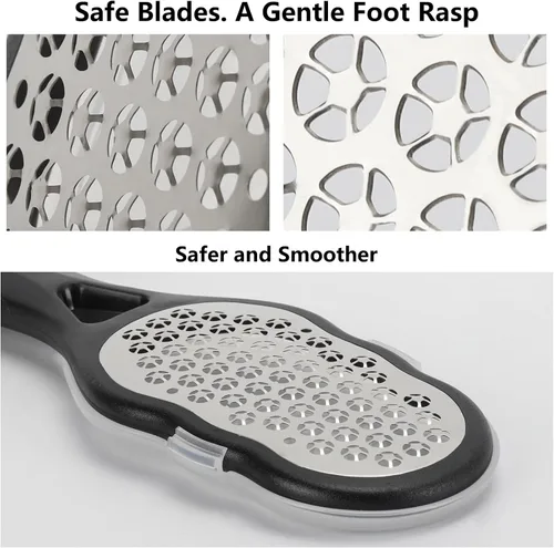 Miniatura 3 de 2 limas de pies con recolector de piel, raspador de pies de acero inoxidable, removedor de callos, pedicura, rallador de pies, limpiador de piel