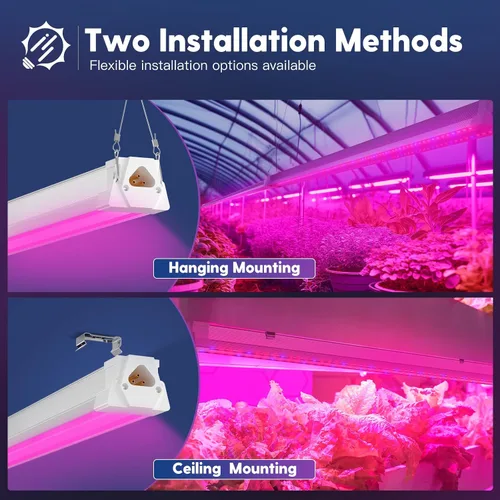 Miniatura 6 de FREELICHT Paquete de 2 luces LED de crecimiento de 4 pies, 40 W (equivalente a 250 W), rojo azul (660 nm+460 nm) luz de crecimiento de espectro