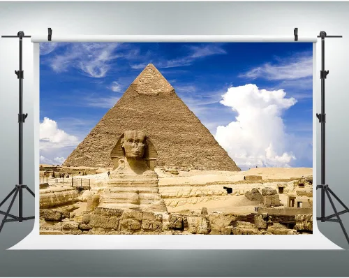 EOA - Telón de fondo de pirámide egipcia de 7 pulgadas de ancho x 5 pies de alto, para fotografía, fondo de esfinge egipcia de Androsphinx, sesión