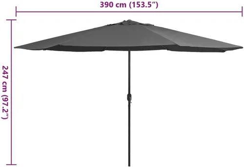 Miniatura 2 de vidaXL Sombrilla de jardín con manivela para patio al aire libre, sombrilla para refugio solar