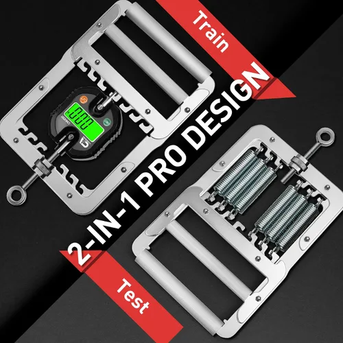 Miniatura 7 de Probador y entrenador de fuerza de agarre 2 en 1, dinamómetro digital de 330.7 lbs/330 libras con niveles de resistencia ajustables, pantalla LCD