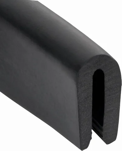 Miniatura 4 de D044-3F Sello de borde de canal en U negro EPDM 17/32" de alto x 3/32" de ancho (3 pies)