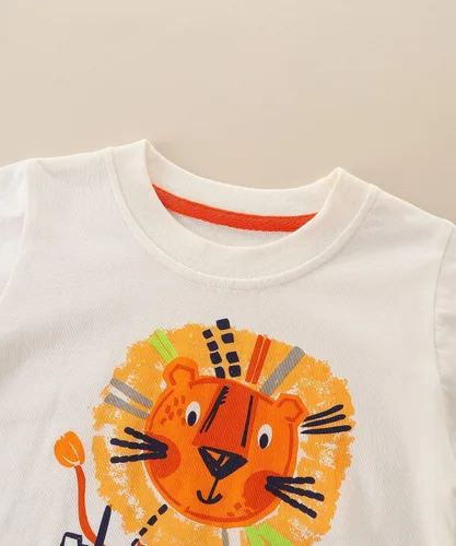 Miniatura 3 de Conjunto de camiseta de manga corta y pantalón corto de algodón para bebé