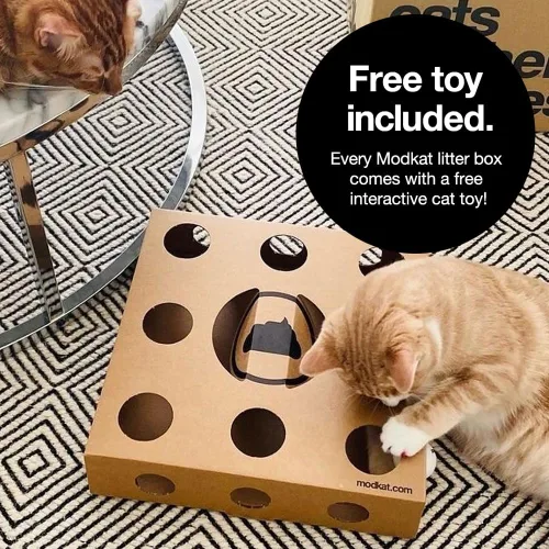 Miniatura 6 de Modkat Caja de arena abatible con tapa, caja de arena cubierta para gatos con tapa - Base sin costuras de altura completa, diseño a prueba de fugas