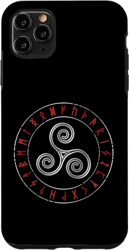 Miniatura 11 de iPhone 12 Pro Max - Triskele de mitología nórdica - Carcasa celta con runas vikingas rúnicas