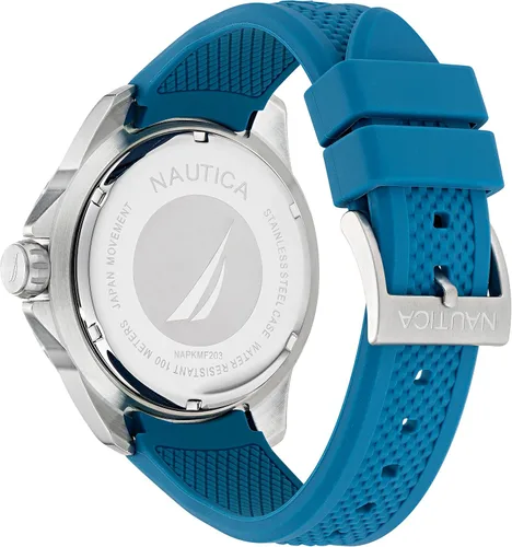 Miniatura 3 de Nautica Reloj de correa de silicona azul claro KOH May Bay para hombre (Modelo NAPKMF203), Azul, Moderno