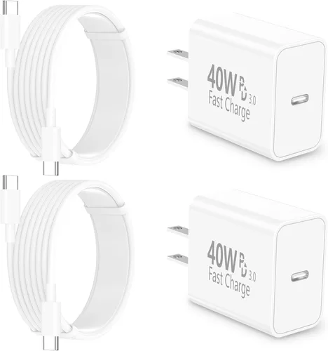 Miniatura 11 de [Certificado MFi de Apple] Cargador de carga rápida para iPhone 17, paquete de 4 cargadores Stuffcool PD 20 W, USB C, adaptador de corriente Rayas