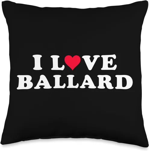I Love Ballard Shirt For Girlfriend Boyfriend I Love Matching Girlfriend & Boyfriend Ballard Name Throw Pillow, 16 x 16 pulgadas, multicolor