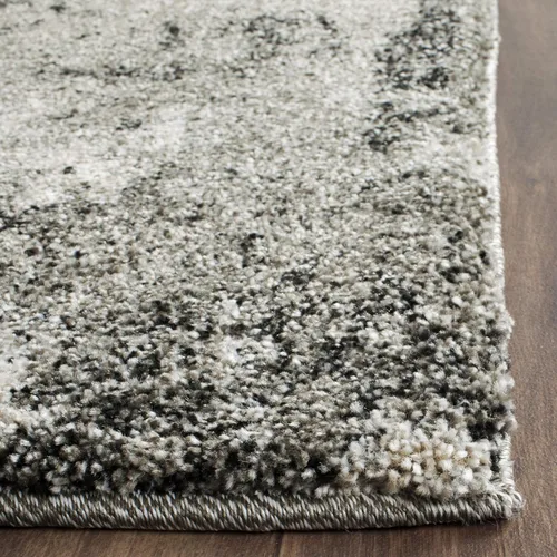 Miniatura 4 de SAFAVIEH Retro Collection - Alfombra de pasillo de 2 pies 3 pulgadas x 7 pies, gris claro y gris, diseño abstracto moderno, no desprende pelusa
