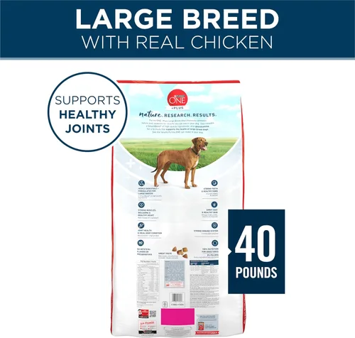 Miniatura 10 de Purina ONE Plus - Fórmula seca de alimento para perros adultos de raza grande, rico en proteínas, sabor natural de pollo – bolsa de 40 libras