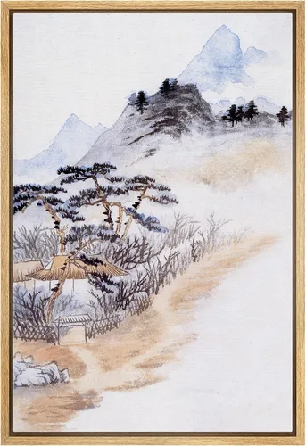 Miniatura 35 de NWT Impresión en lienzo enmarcado para pared, acuarela, grullas, pájaros volando, naturaleza salvaje, ilustraciones de arte moderno decorativo