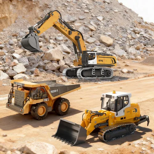 Miniatura 5 de KidsFaves Pro-Grade - Bulldozer de control remoto de grado profesional para adultos, modelo de construcción RC en microescala de metal con sistema