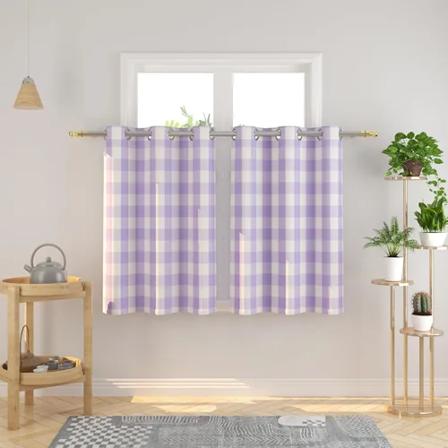 Miniatura 23 de Cortinas de 24 pulgadas de largo con diseño Buffalo Check Gingham Plaid para ventanas de cocina y baño, tratamiento para ventanas con 2 paneles