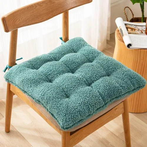 Miniatura 7 de Paquete de 4 cojines gruesos de felpa para silla de escritorio, poliéster suave, antideslizantes, para cocina, comedor, sillas de oficina, 20 x 20