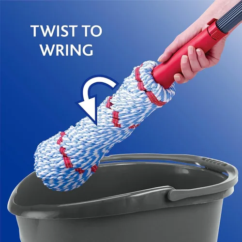 Miniatura 2 de O-Cedar MicroTwist MAX Trapeador de microfibra con torsión y 2 repuestos extra Cuenta con escurrido sin usar las manos Cabezal de trapeador