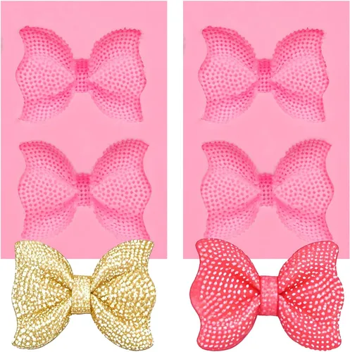 Miniatura 10 de Molde de lazo de silicona, 2 paquetes de moldes de silicona para pastel de chocolate, decoración de cupcakes, pasta de goma de mascar