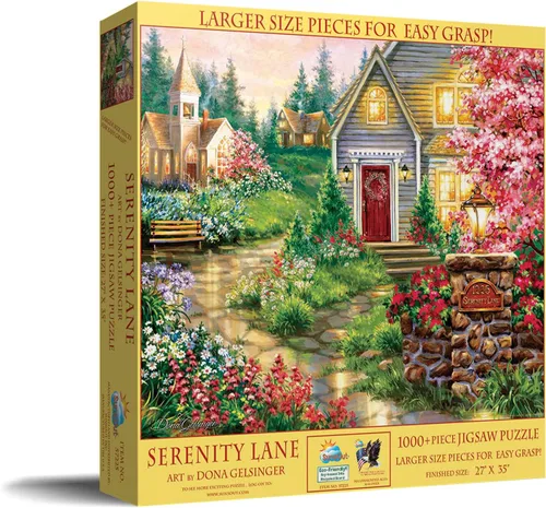 Miniatura 2 de SUNSOUT INC Serenity Lane - Rompecabezas de 1000 piezas grandes por artista: Dona Gelsinger - Tamaño acabado 27" x 35" - MPN # 57225