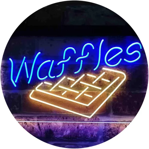 Miniatura 12 de ADVPRO Waffles Snack Café - Letrero de neón LED de doble color, azul y rojo, 12 x 8 pulgadas st6s32-i3820-br