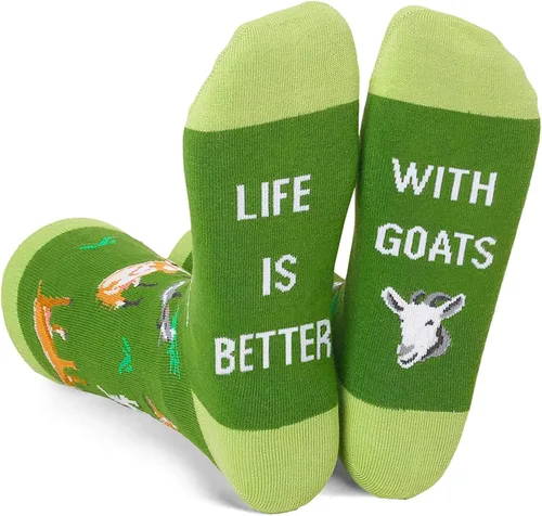 Zmart Regalos divertidos unisex de pollo y cabra regalos para mujeres y hombres calcetines novedosos de flamenco para perros
