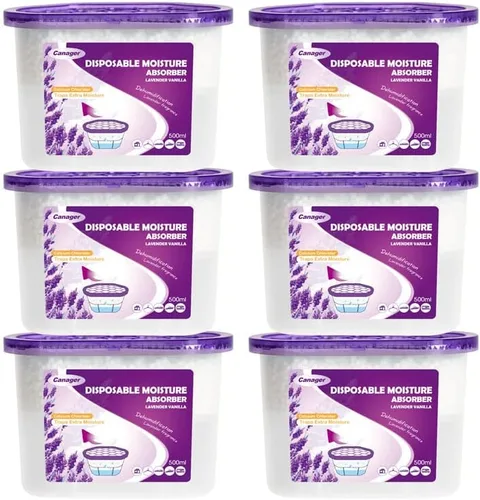 Miniatura 11 de CANAGER Caja absorbente de humedad sin fragancia, eliminador de olores y cajas deshumidificadoras para armario, dormitorio, cocina, baño, paquetes