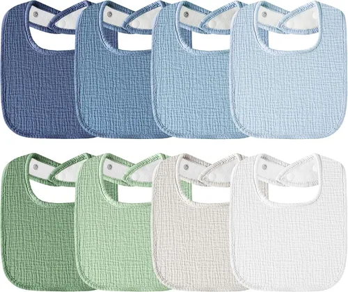 Muslin Baby Bibs 6-Pack Baby Drool Bandana Bibs for Baby Girls Boys Infant Newborn Toddler Drooling and Teething