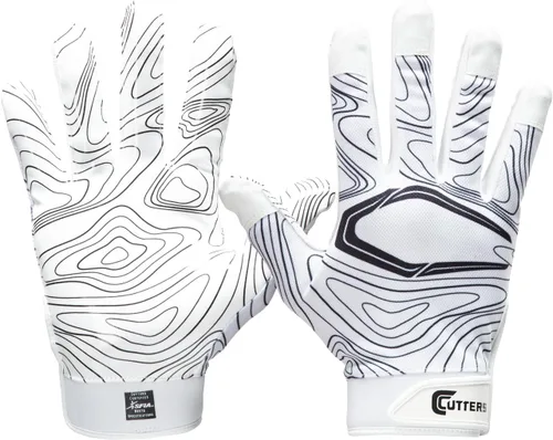 Cutters Guantes de fútbol – Guantes de receptor de fútbol con agarre de silicona de alta adherencia, soporte y protección superiores, adultos y Topo