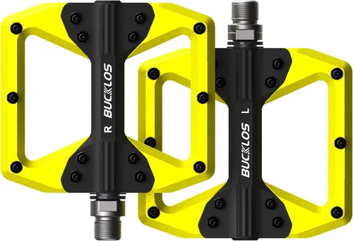Miniatura 10 de BUCKLOS Pedales planos MTB para bicicleta de montaña, pedales de bicicleta de carretera CNC para adultos con 3 rodamientos, pedal de plataforma