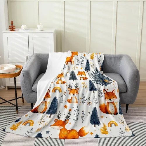 Miniatura 35 de Erosebridal American Flag Throw Blanket 40x50 Inch Sofa Bed Couch Decor,Rustic Deer Hunting Fleece Blanket for Kids Boys Girls,Farmhouse Cabin Bed