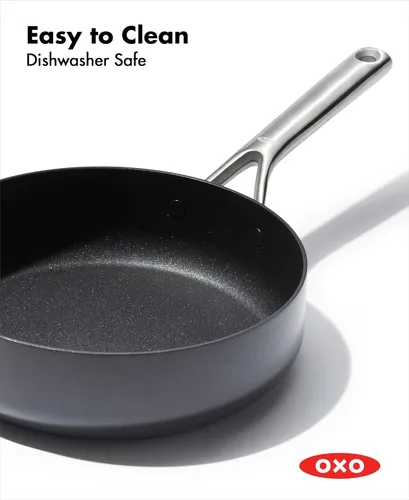Miniatura 8 de OXO Olla profesional de 3 cuartos de galón con tapa, utensilios de cocina antiadherentes de cerámica anodizada dura, sin PFAS, acero inoxidable