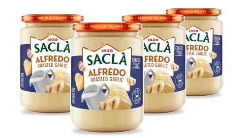 Miniatura 5 de SACLA Alfredo - Salsa de pasta con pesto de albahaca Salsa cremosa italiana para pasta blanca con queso y albahaca Tarro de vidrio de 14.5 onzas