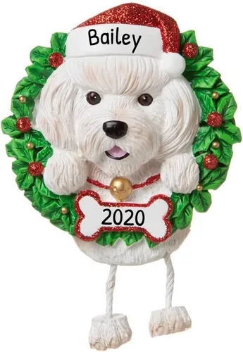 Miniatura 14 de Adornos de Navidad personalizados para perros de Elfos 2024 – Corona Shih Tzu para la primera Navidad de los amantes de los perros