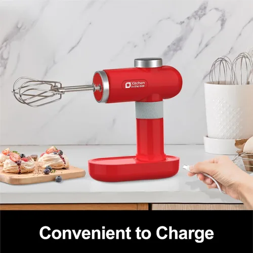 Miniatura 6 de Kitchen in the box Mezclador de mano recargable inalámbrico para cocina, mezclador eléctrico de mano portátil con batidor, batidor de globo