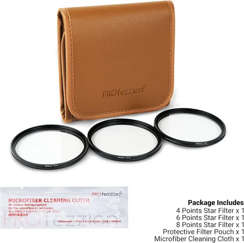 Miniatura 9 de PROfezzion Kit de filtro de estrella de 2.835 in, 3 piezas de filtro Starburst ajustable para Nikon Z6 Z6II Z7 Z7II con lente Z 0.945-2.756 in f4