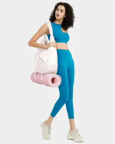 Miniatura 3 de Ceneda Bolsa de gimnasio grande para mujer, bolsa de lona deportiva con soporte oculto para esterilla de yoga y compartimento para zapatos, bolsa