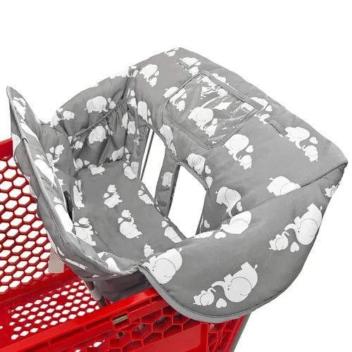 Funda para carrito de compras y silla alta 2 en 1 para bebé, funda acolchada, estilo plegable y enrollable, portátil con bolsa de transporte